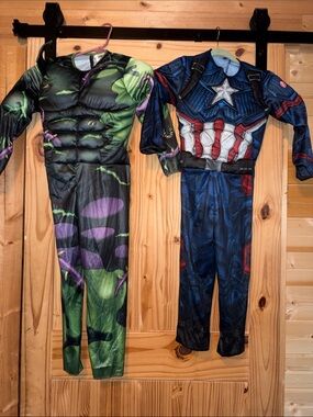Rubie's Captain America & Hulk Muscle Costumes  - Blue & Green no mask